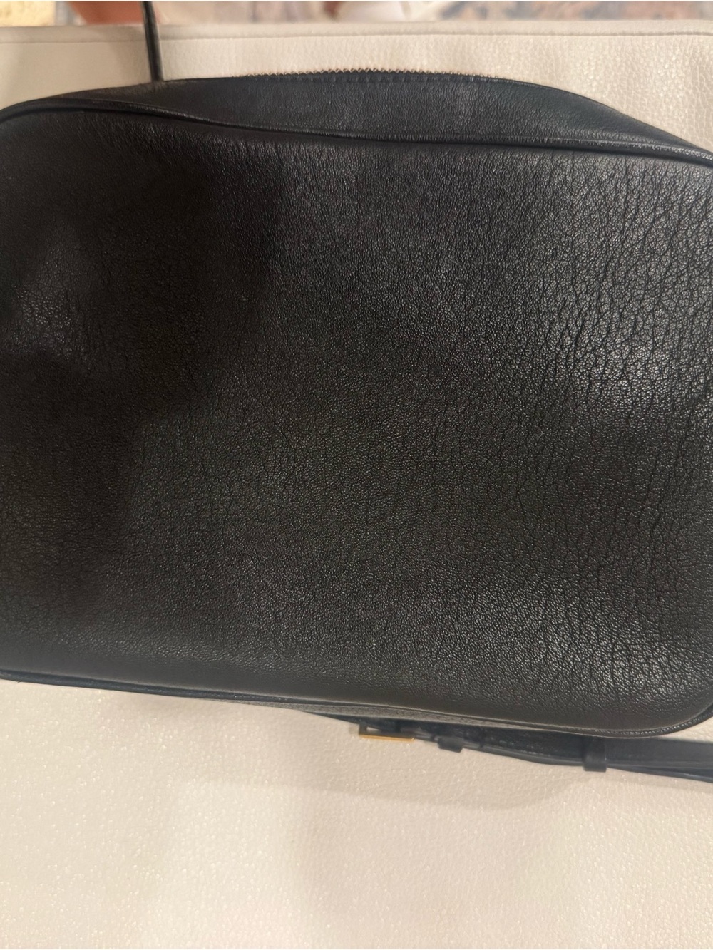 Saint Laurent Black Leather Crossbody with Gold YSL Emblem - Picture 3 of 3